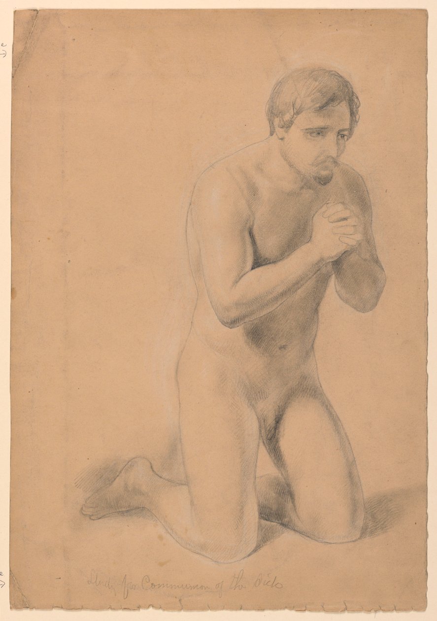 Piirros, tutkimus "Sairaiden ehtoollinen", 1844. tekijältä Daniel Huntington