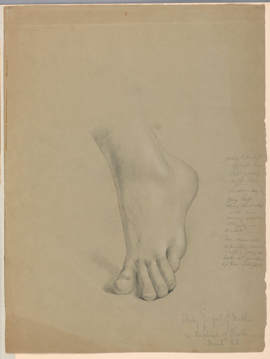 Piirustus, tutkimus "Christianan" kaksoiskappaletta varten, maaliskuu 1850. tekijältä Daniel Huntington