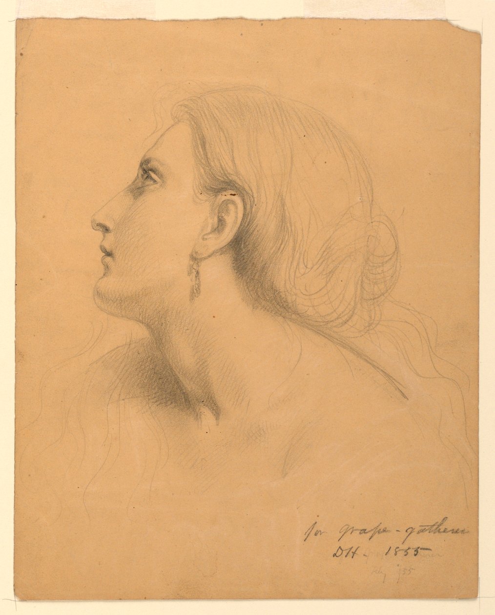 Piirros, tutkimus "Viinirypäleenkerääjät", heinäkuu 1855. tekijältä Daniel Huntington
