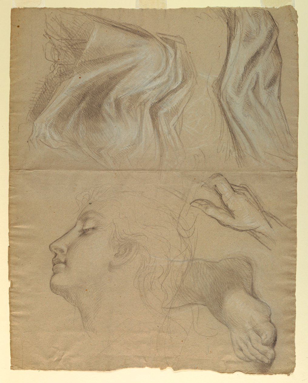 Piirros, luonnos "Oikeus ja Pe", 1878 tekijältä Daniel Huntington