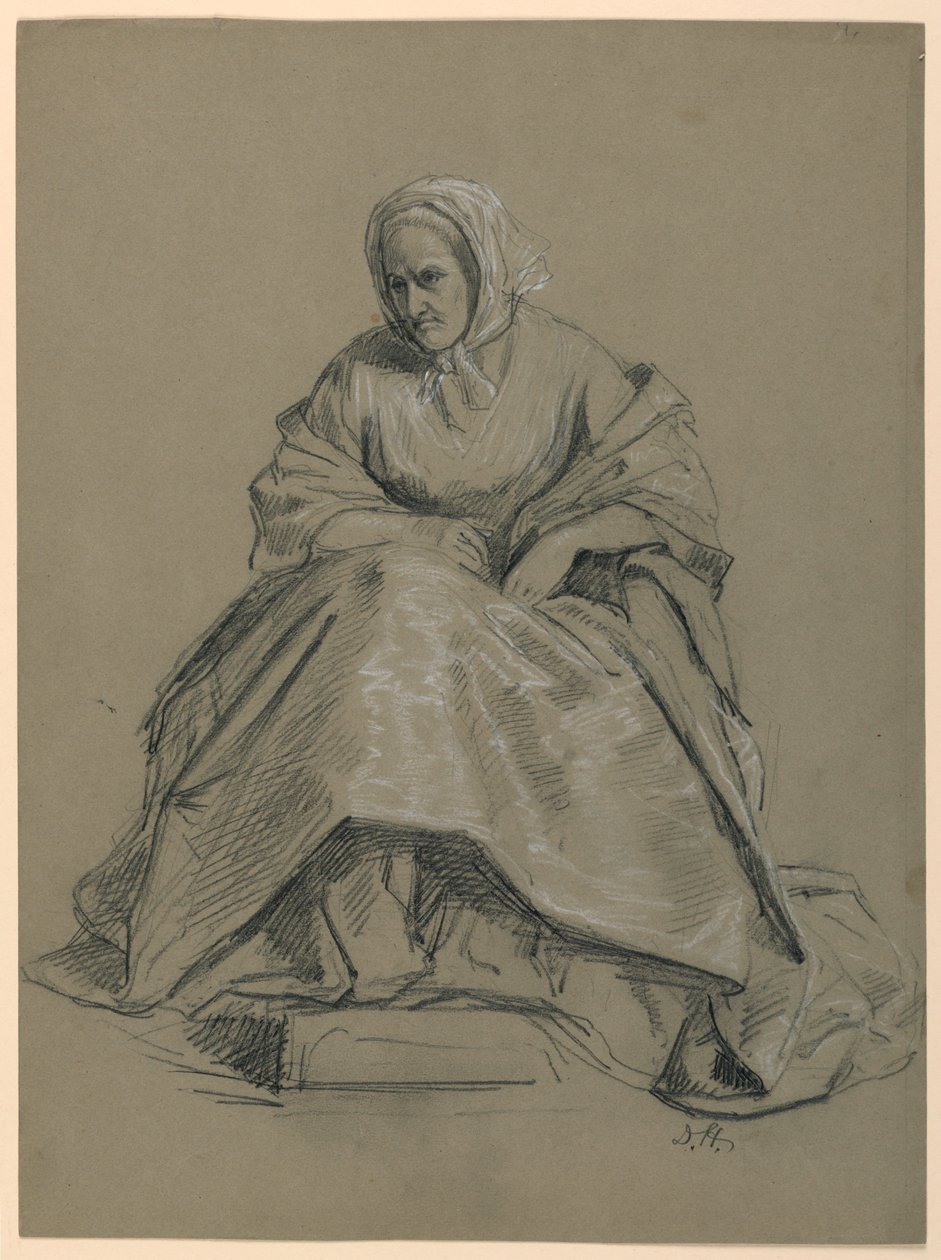 Piirustus, luonnos "Martha Washingtonin vastaanotto", 1860 tekijältä Daniel Huntington