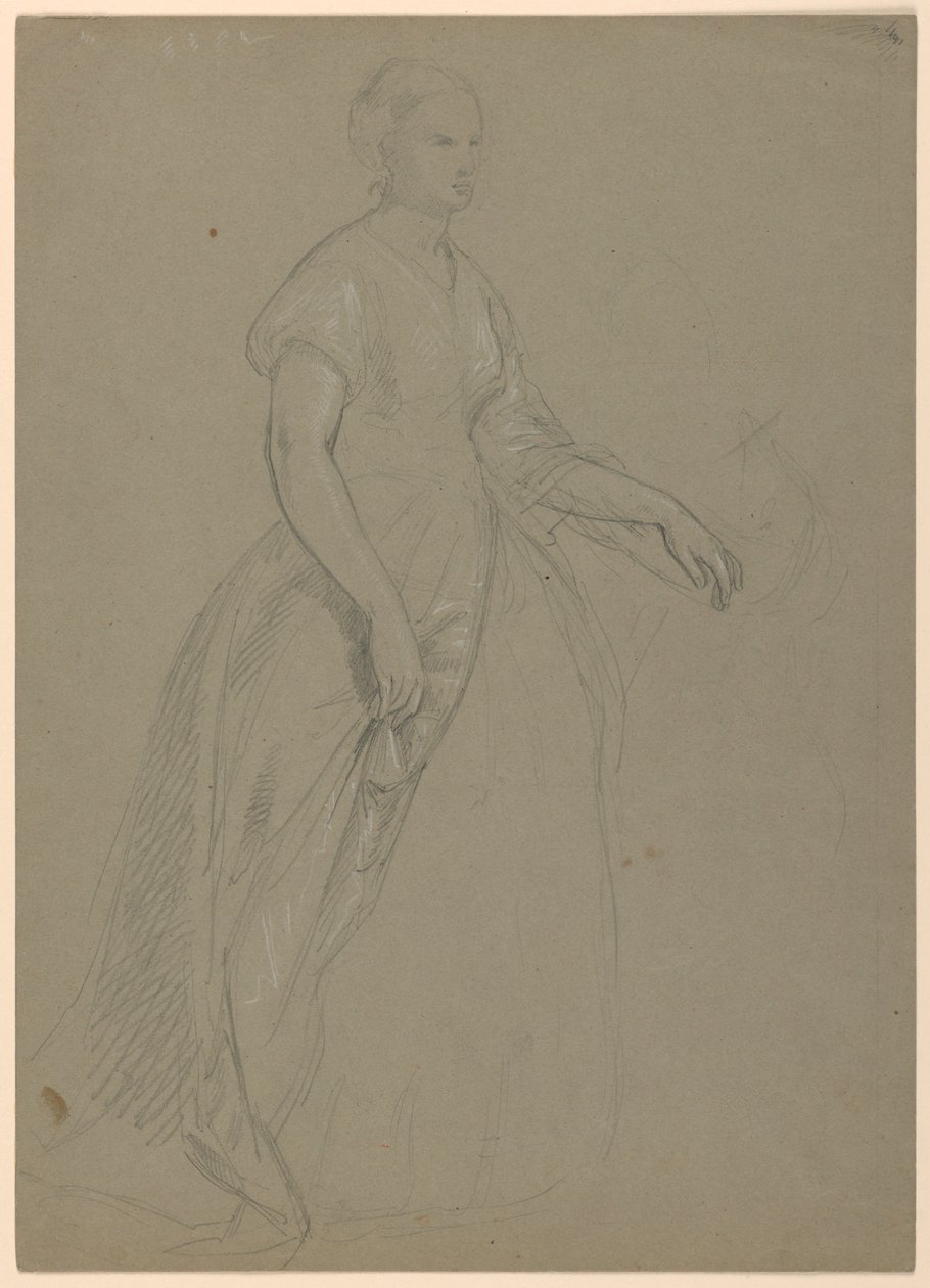 Piirustus, luonnos "Martha Washingtonin vastaanotto", 1860 tekijältä Daniel Huntington