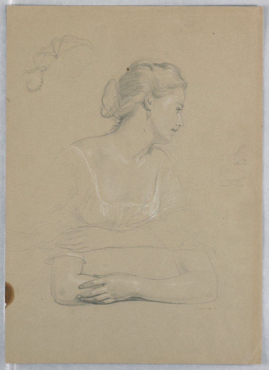 Piirustus, luonnos "Martha Washingtonin vastaanotto", 1860 tekijältä Daniel Huntington