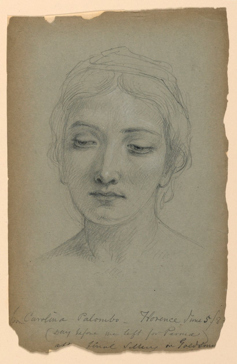 Piirustus, tutkimus "Kultaseppä", 5. kesäkuuta 1883. tekijältä Daniel Huntington