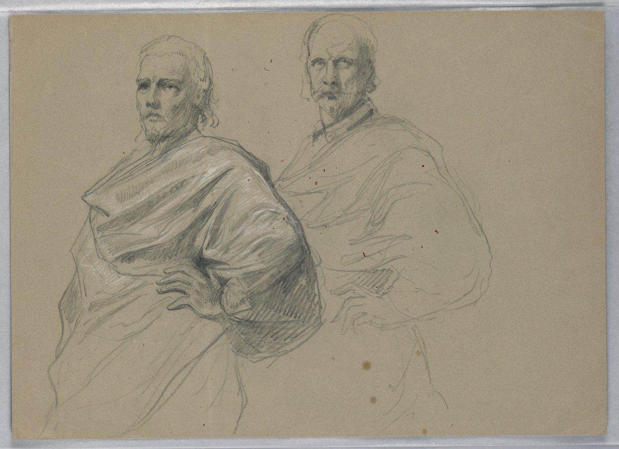 Piirustus, Tutkimus "Titian Showing", 1871-72. tekijältä Daniel Huntington