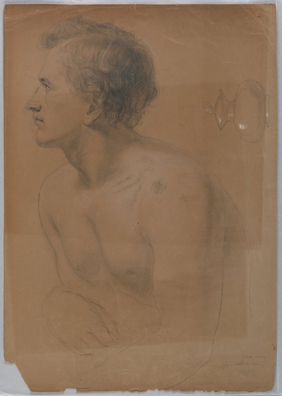 Piirustus, tutkimus "Tribute Money" -teosta, heinäkuu 1852. tekijältä Daniel Huntington