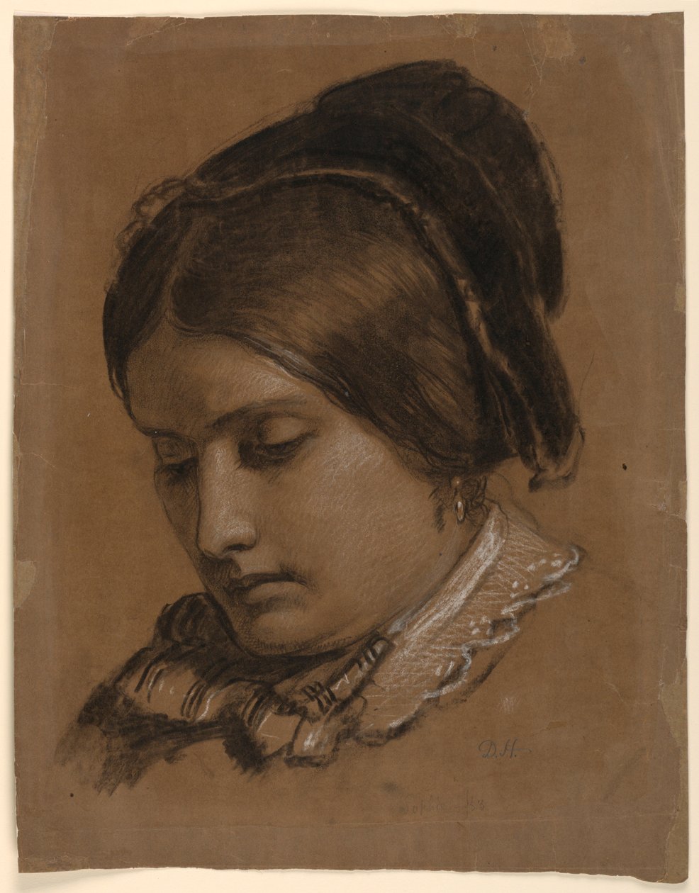 Piirros, Taiteilijan vaimo Sophie, 1853 tekijältä Daniel Huntington