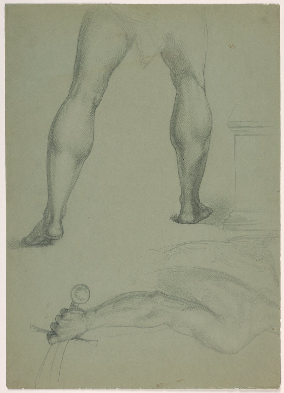 Piirustus, Kaksi anatomista tutkimusta, n. 1850 tekijältä Daniel Huntington