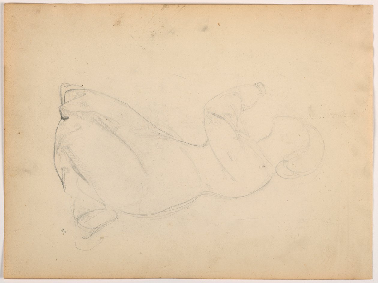 Piirros, nainen polvistumassa, n. 1852 tekijältä Daniel Huntington