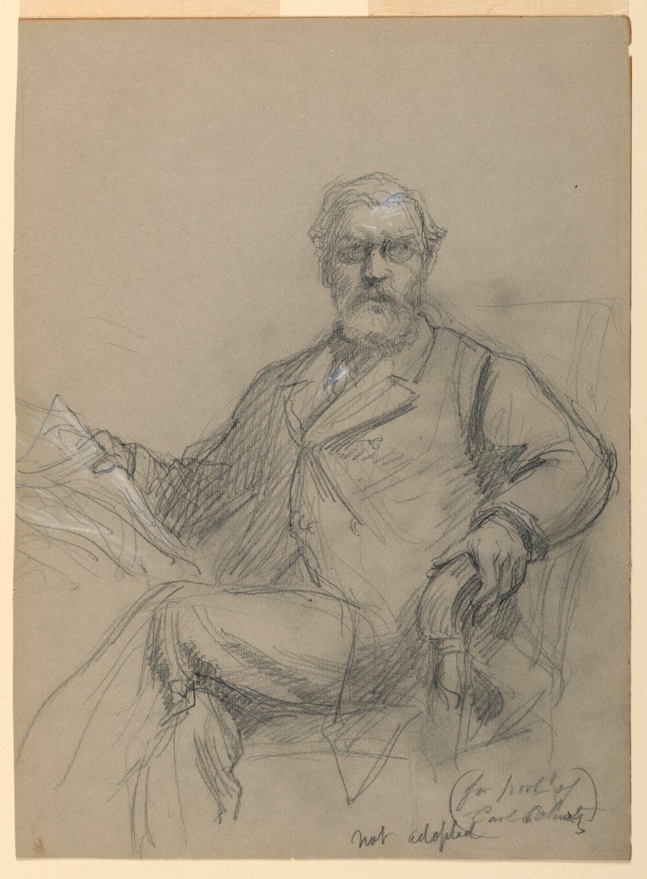 Englanti: Piirustus, Carl Schurz Istuva Readin, 1899 tekijältä Daniel Huntington