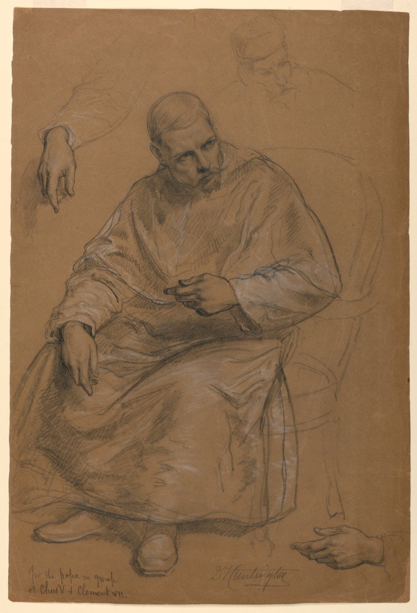 Tutkimus "Titian Showing the Tombment to Charles V ja paavi Clement VII" tekijältä Daniel Huntington