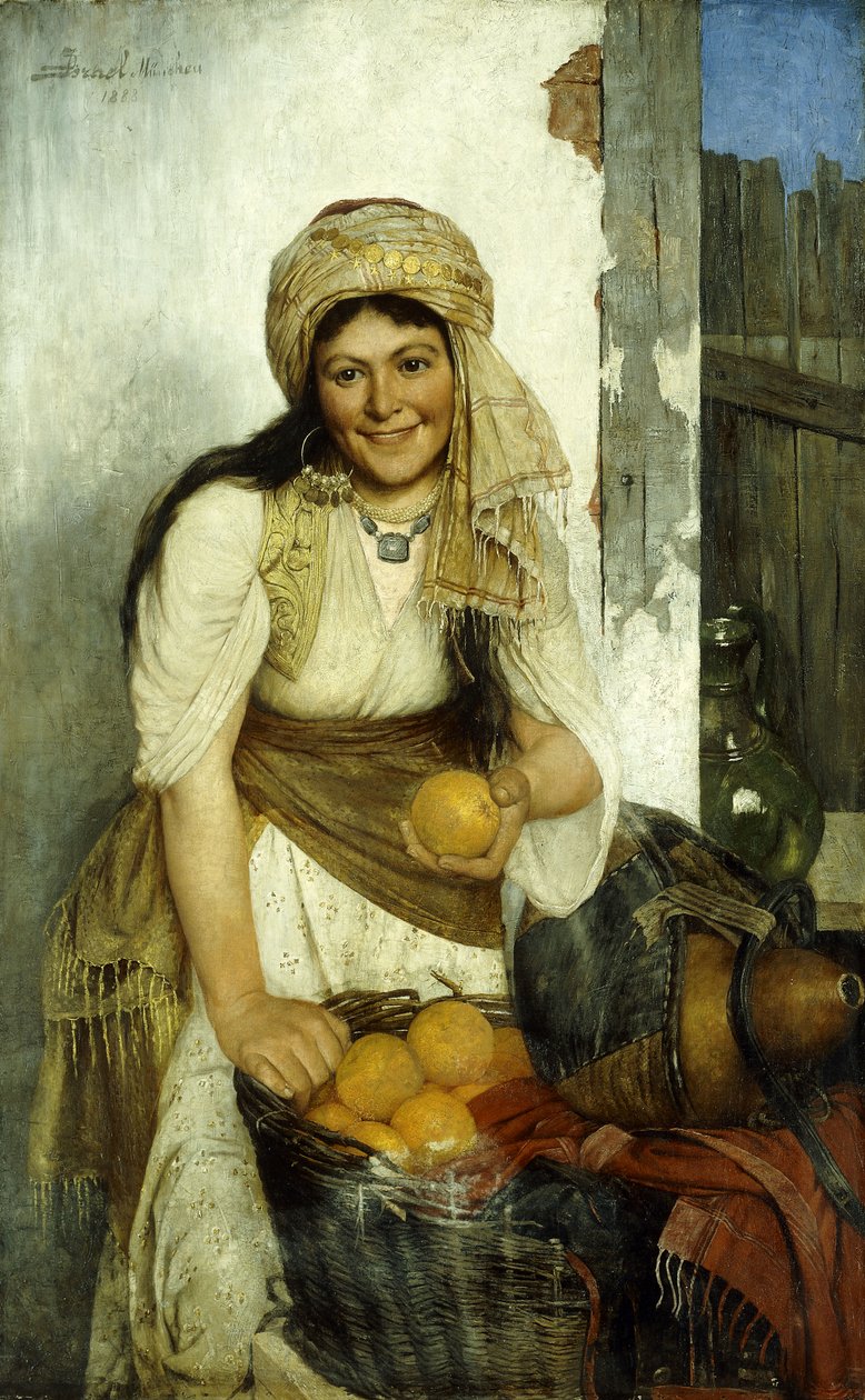 Oranssi myyjä, 1888 tekijältä Daniel Israel