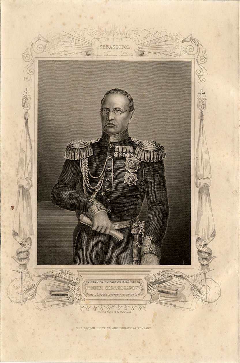 Prinssi Mihail Dmitrievich Gorchakovin muotokuva 1795-1861, 1856 tekijältä Daniel John Pound