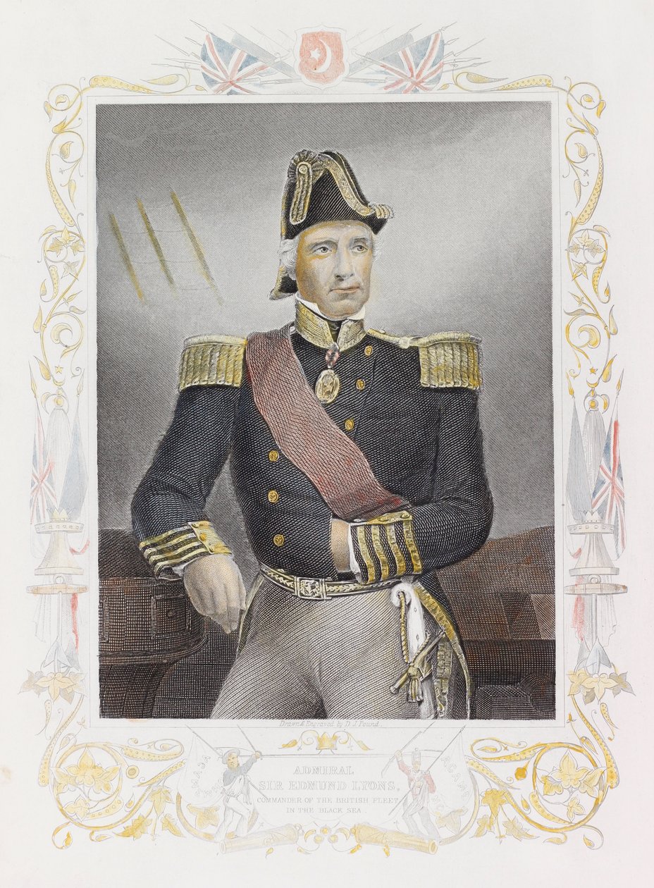 Amiraali Sir Edmund Lyons (värillinen kaiverrus) tekijältä Daniel John. Pound