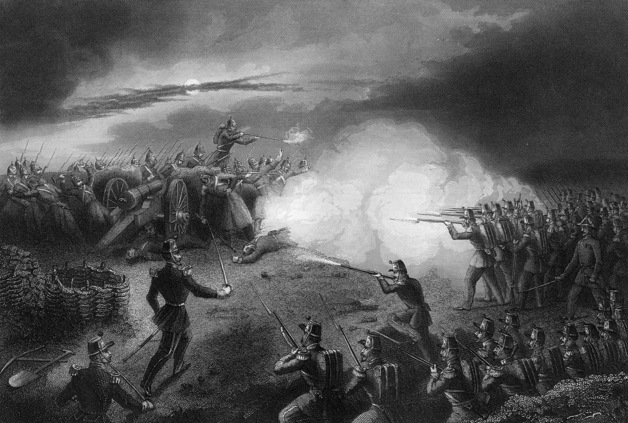 Venäläisten hyökkäys ja torjuminen, ennen Sebastopolia, Krimin sota, 1857 tekijältä Daniel John Pound