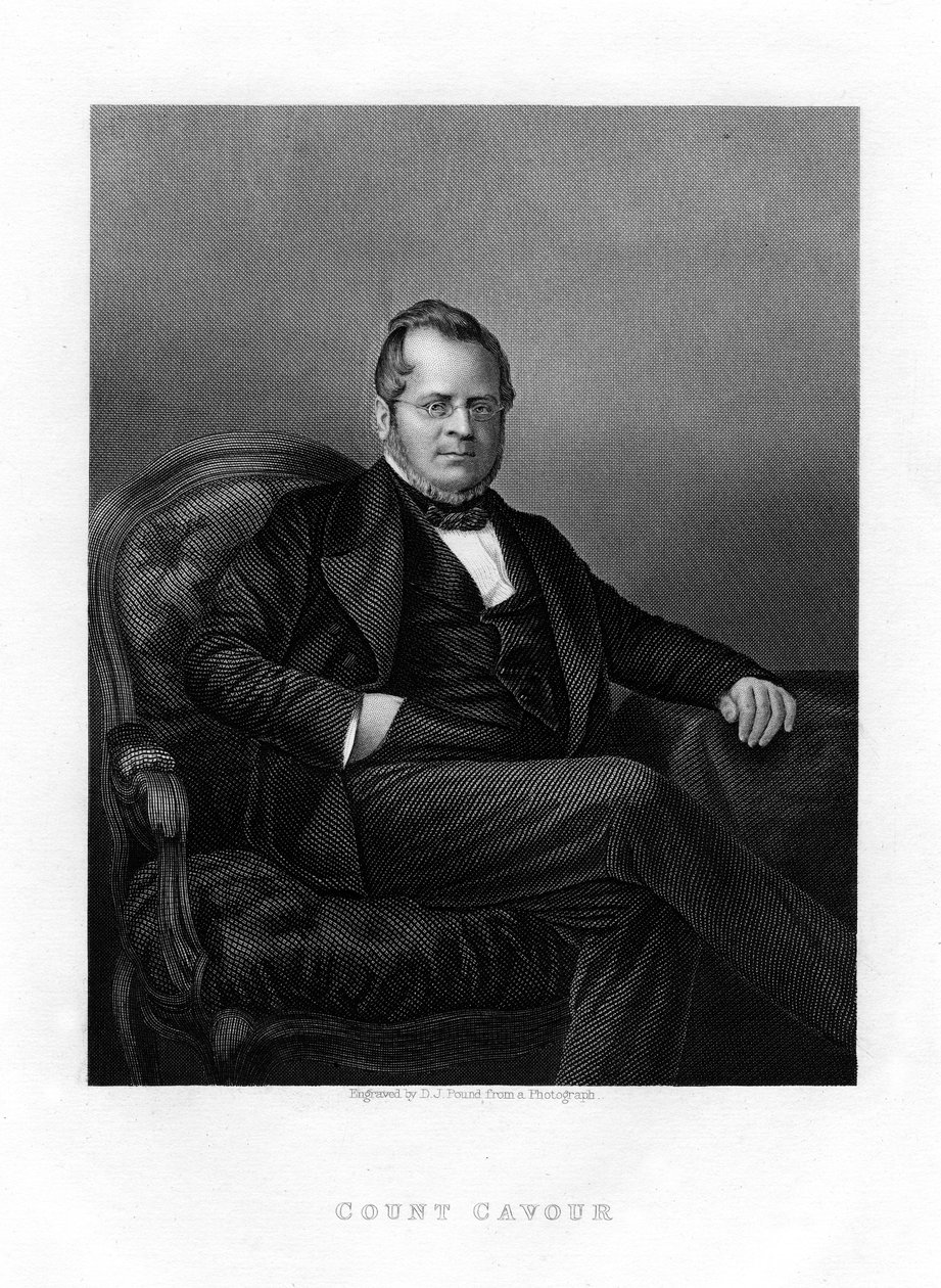 Kreivi Camillo Benso di Cavour, italialainen poliitikko, 1800-luku tekijältä Daniel John Pound