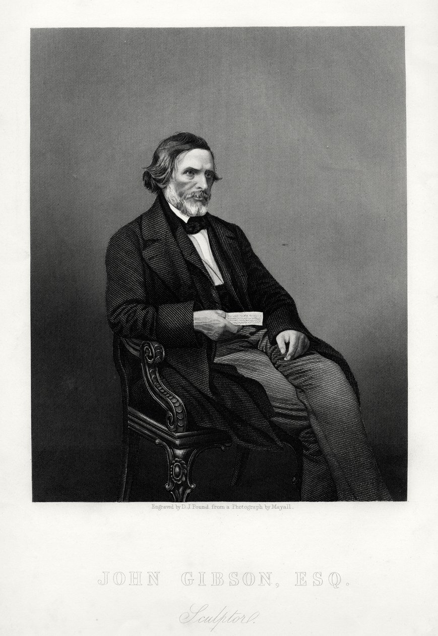 John Gibson, 1790-1866, brittiläinen kuvanveistäjä, 1880. tekijältä Daniel John Pound