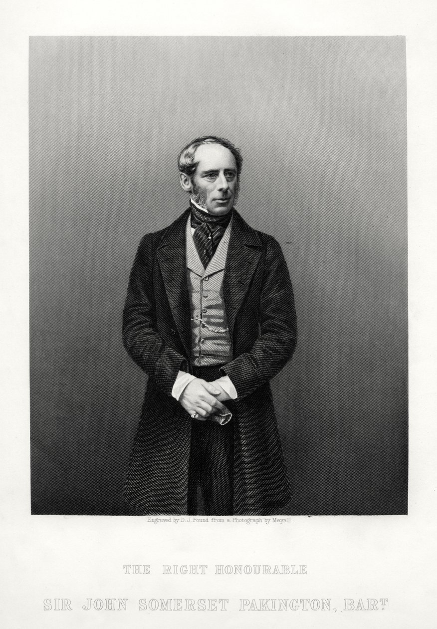 John Somerset Pakington, ensimmäinen paroni Hampton, englantilainen poliitikko, 1880. tekijältä Daniel John Pound