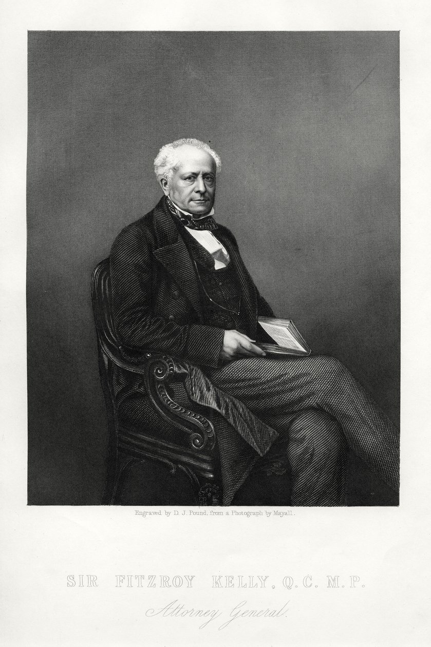 Sir Fitzroy Kelly, englantilainen tuomari, c1880 tekijältä Daniel John Pound