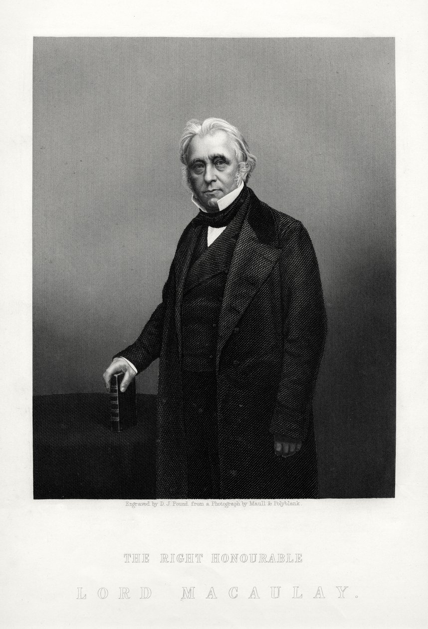 Thomas Babington Macaulay, brittiläinen runoilija, historioitsija ja Whig-poliitikko, v. 1880. tekijältä Daniel John Pound