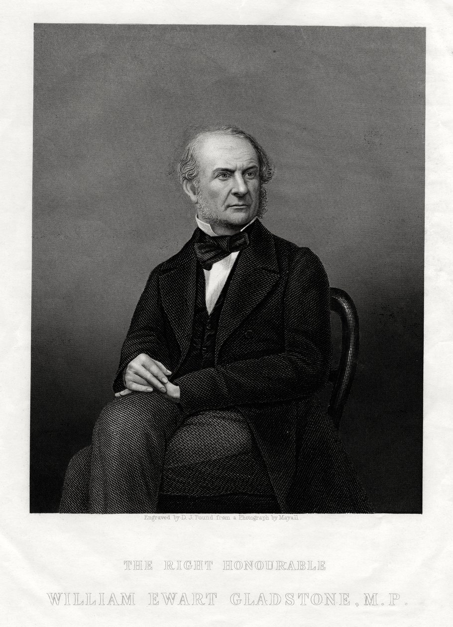 William Ewart Gladstonen kansanedustaja, Britannian liberaalipääministeri, 1880. tekijältä Daniel John Pound
