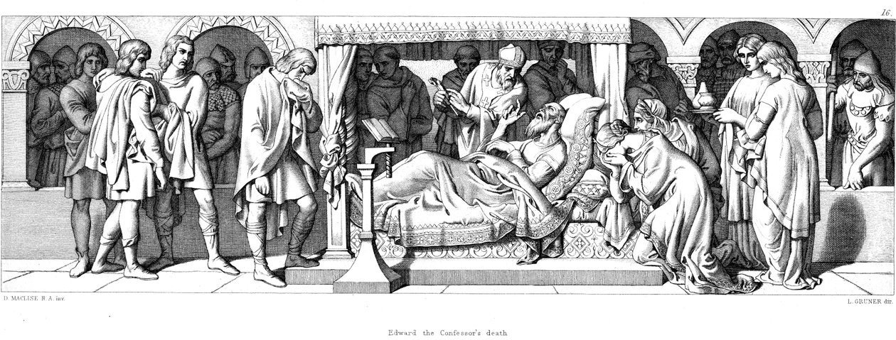 Edward tunnustajan kuolema, 1042 1866 tekijältä Daniel Maclise