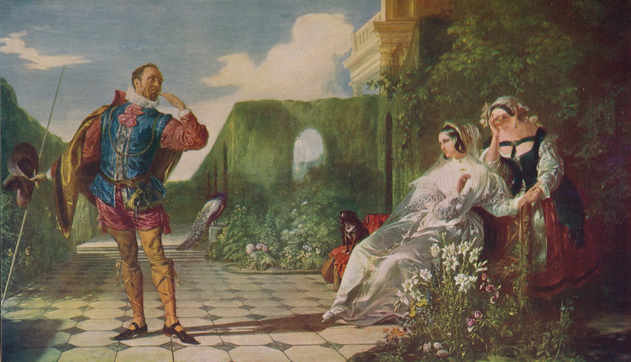Kohtaus kahdestoista yöstä Malvolio ja kreivitär, c1840, c1915 tekijältä Daniel Maclise
