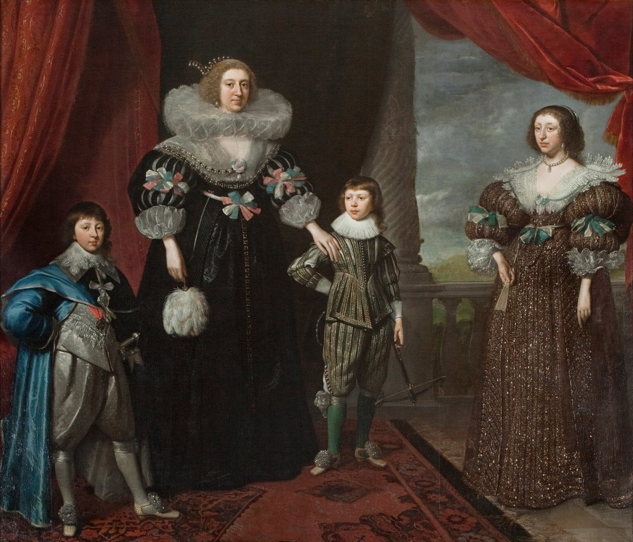 Christian Bruce, Devonshiren kreivitär, ja hänen lapsensa, n. 1629 (öljy kankaalle) tekijältä Daniel Mytens