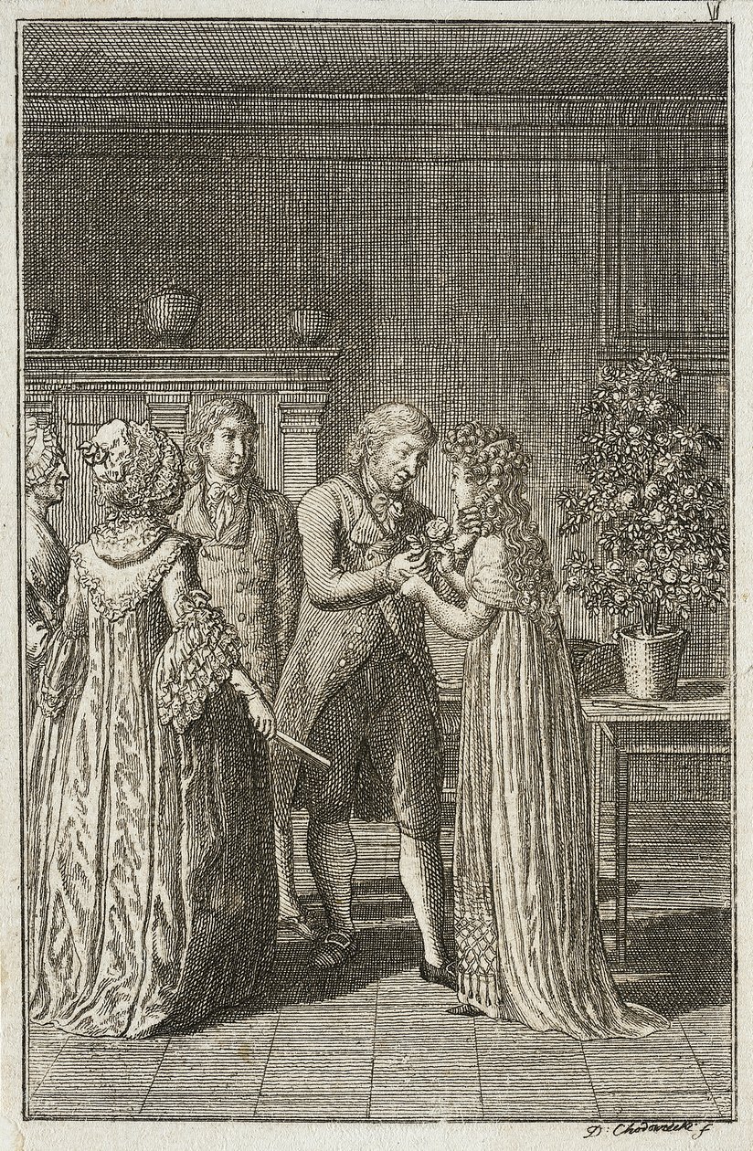 Kuvitus teokseen "Beckerin almanakka vuodelle 1800" tekijältä Daniel Nikolaus Chodowiecki