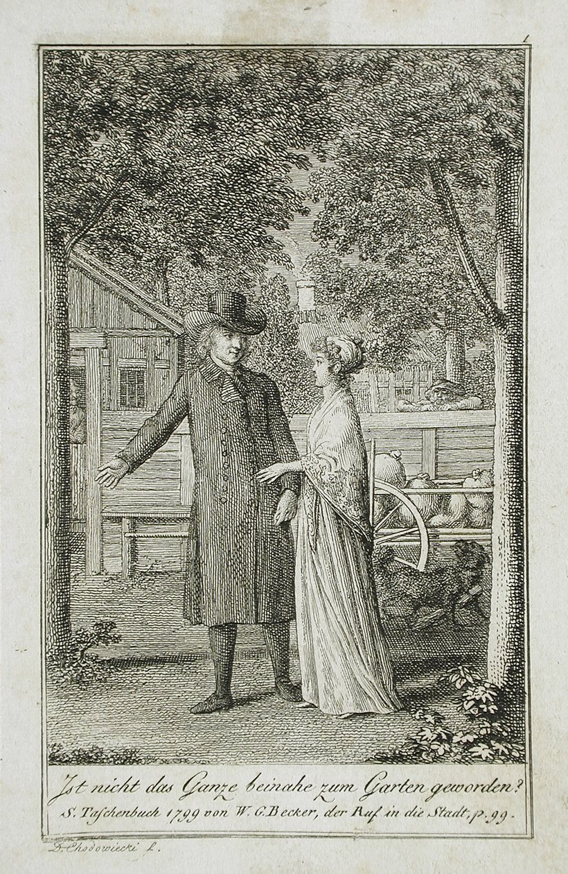 Kuvitus Beckerin taskukirjaan vuodelta 1799 tekijältä Daniel Nikolaus Chodowiecki