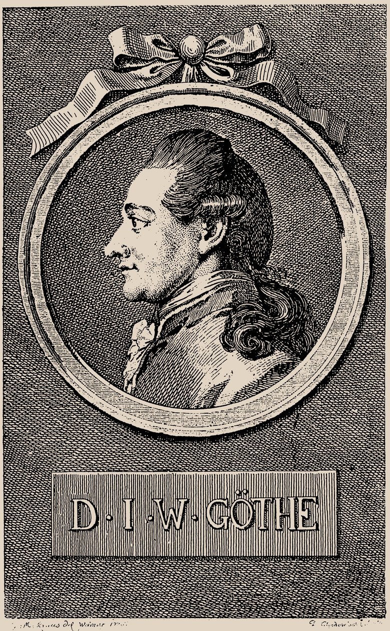 Muotokuva kirjailijasta Johann Wolfgang von Goethe 1749-1832, 1776. tekijältä Daniel Nikolaus Chodowiecki