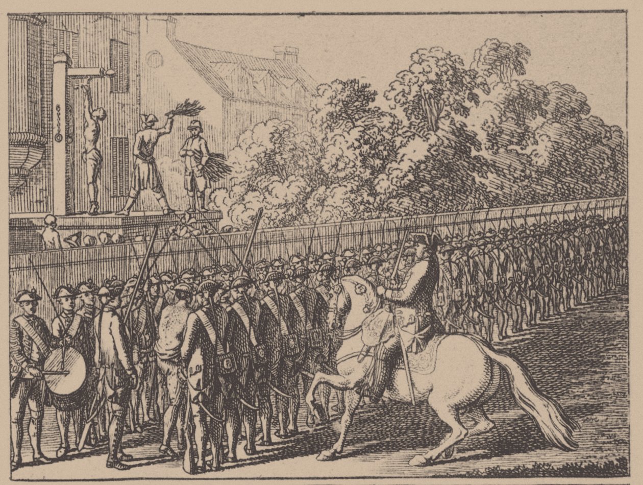 Kärjessä. Kuvitus J. B. Basedowin Elementartwerkistä, 1774 tekijältä Daniel Nikolaus Chodowiecki