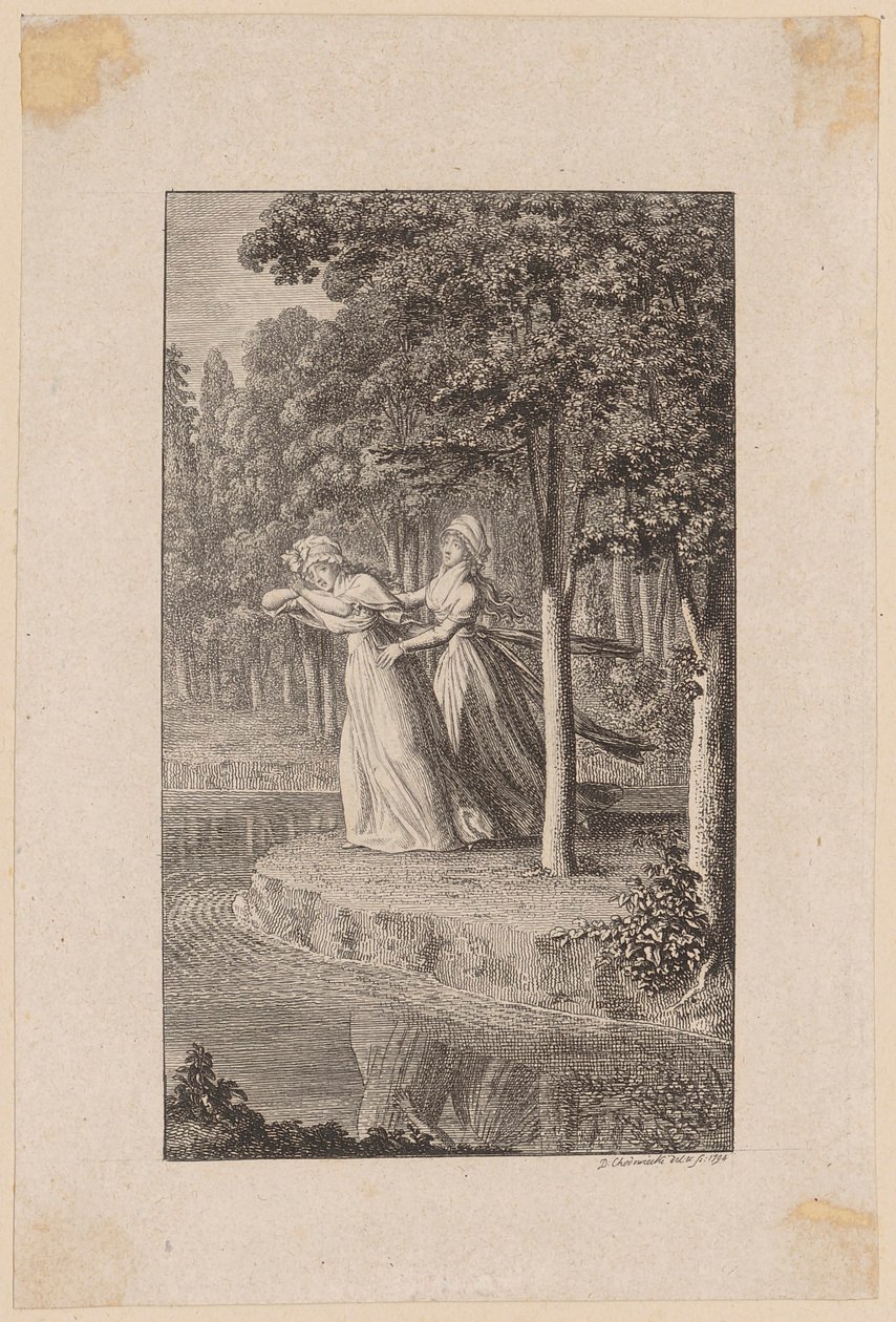 Leipziger Monatschrift -lehden vuoden 1794 kansilehden kuparipiirros tekijältä Daniel Nikolaus Chodowiecki
