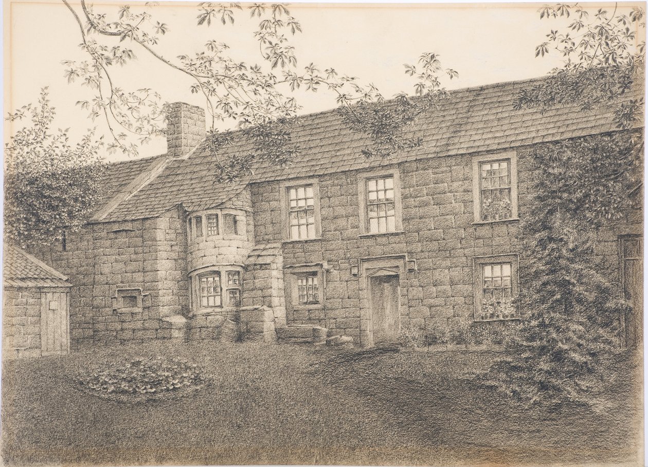 Vanha talo Corbyssa, Northumberlandissa, n. 1916 (hiili kortilla) tekijältä Daniel Oliver