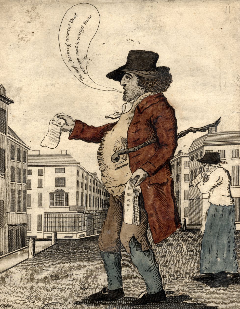 Balladi myyjä, 1800-luvun alku (käsinvärinen kaiverrus) tekijältä Daniel Orme