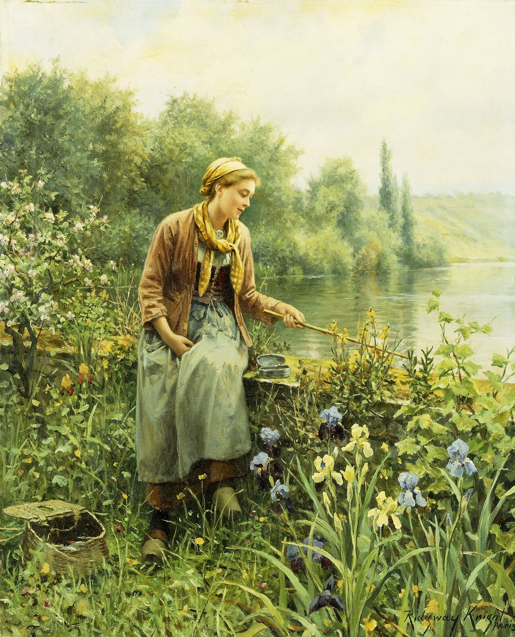 Kalastus kevätpäivänä, tekijältä Daniel Ridgway Knight