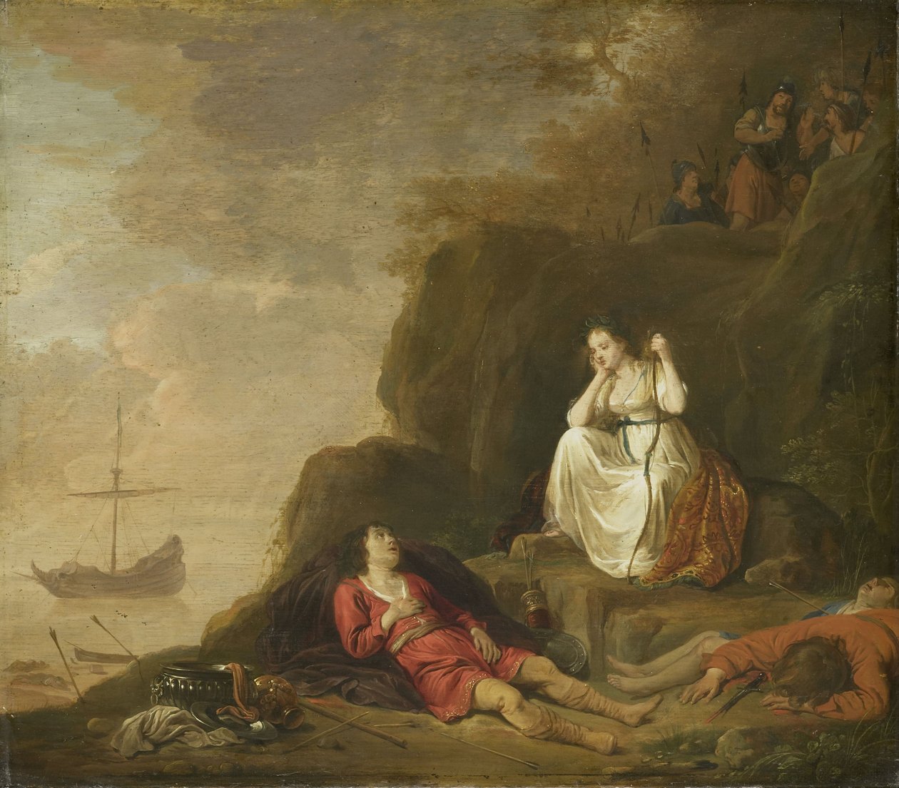 Theagenes ja Chariclea, noin 1625-1640 (öljy paneelille). tekijältä Daniel Thivart