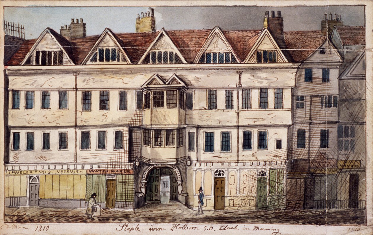 Staple Inn, Lontoo, 1810 tekijältä Daniel Thorn