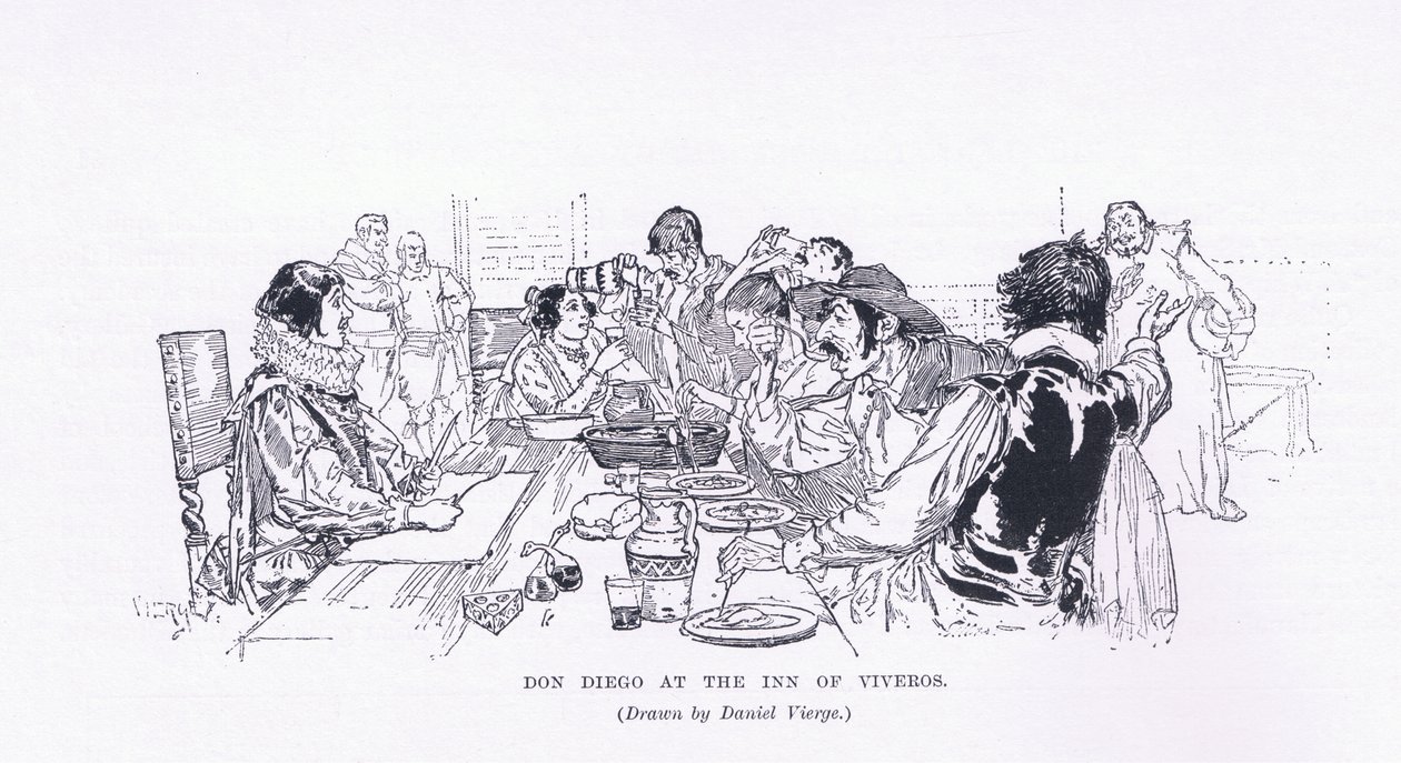 Don Diego Viverosin majatalossa, The Magazine of Art 1893, Cassell and Company tekijältä Daniel Urrabieta Vierge