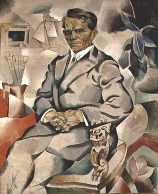 Ivan Fedorovich Kolesnikovin (1887-1929) muotokuva (öljy kankaalle) tekijältä Daniel Vladimir Baranoff Rossine