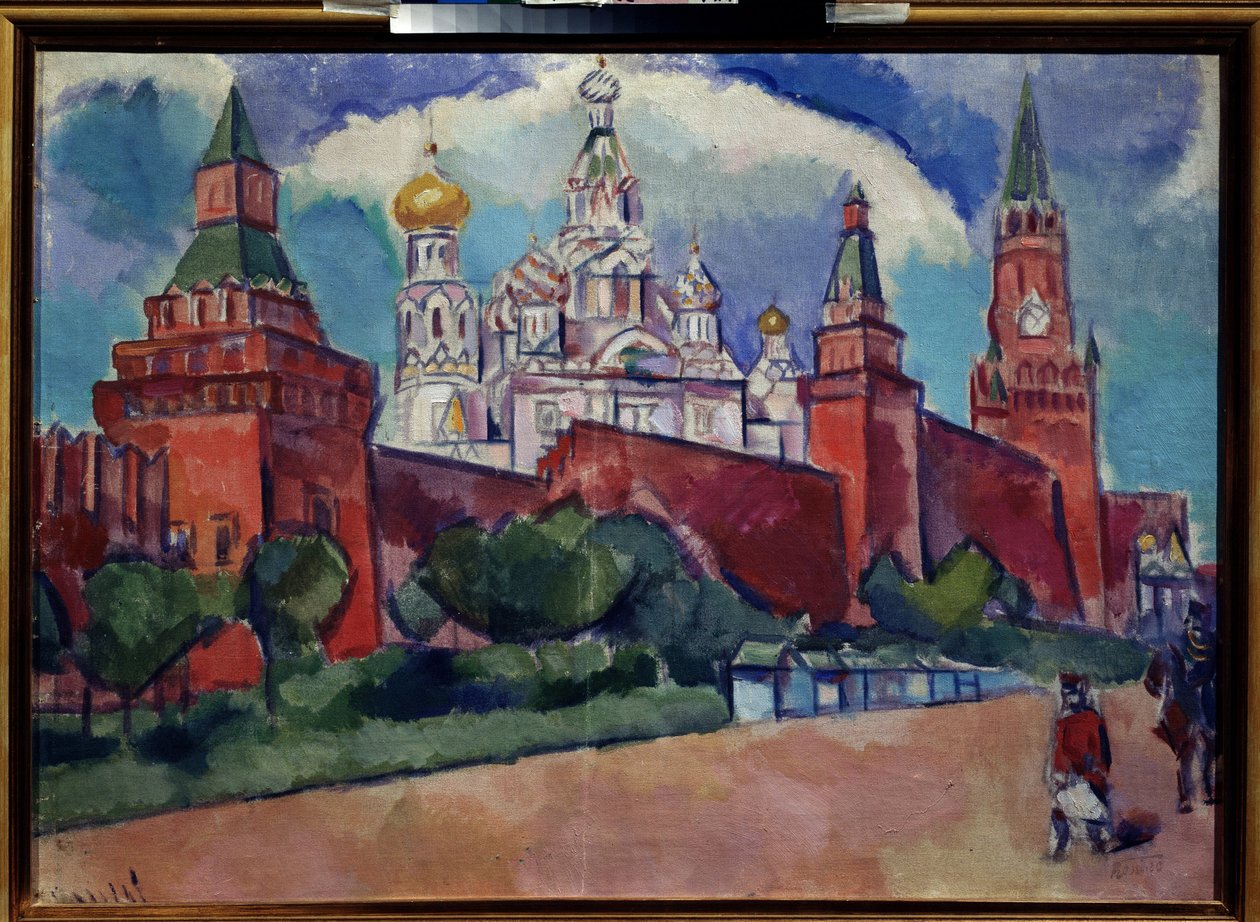 Punainen tori ja Pyhän Vasilin katedraali Moskovassa, noin 1910 (öljy kankaalle) tekijältä Daniel Vladimir Baranoff Rossine