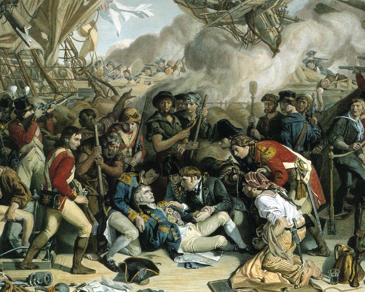 Nelsonin kuolema, yksityiskohta Voiton alemmasta kannesta, 1863-65 tekijältä Daniel after Maclise