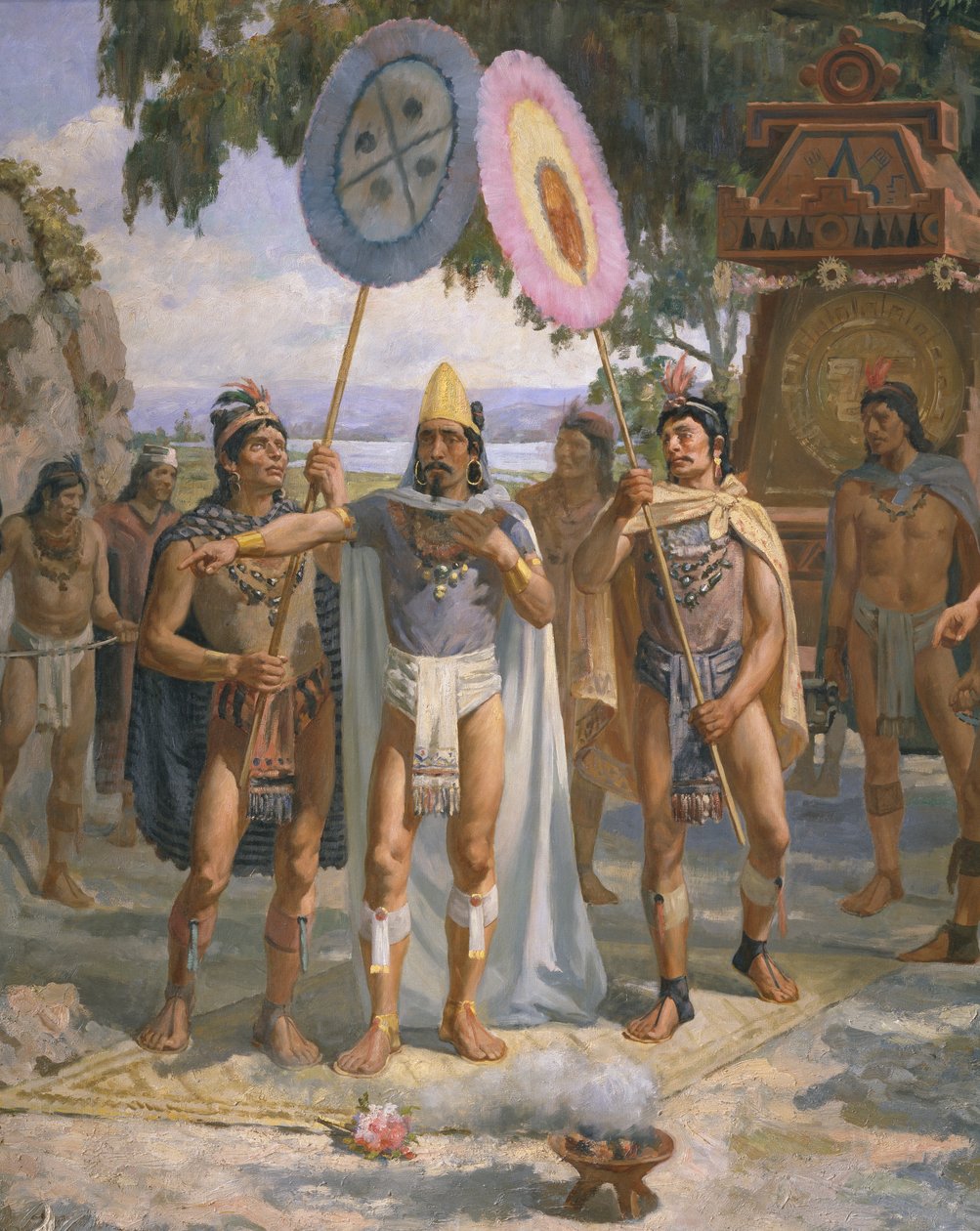 Keisari Montezuma II (n. 1470-1520) Chapultepecissä tekijältä Daniel del Valle