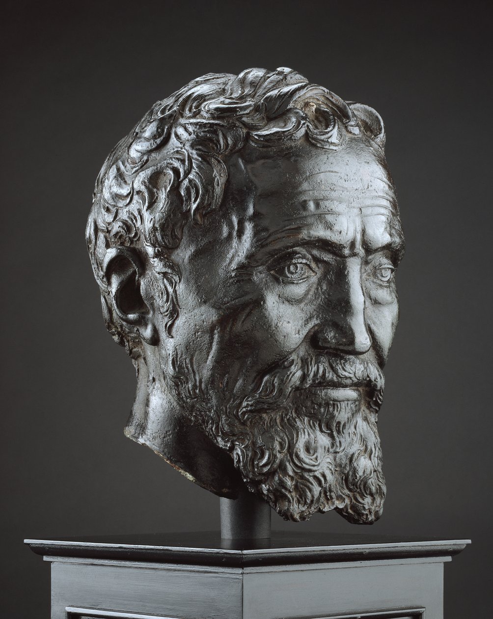 Michelangelo Buonarroti, n. 1560-1566 (pronssi tummanruskealla patinalla, kadonnut vaha) tekijältä Daniele da Volterra