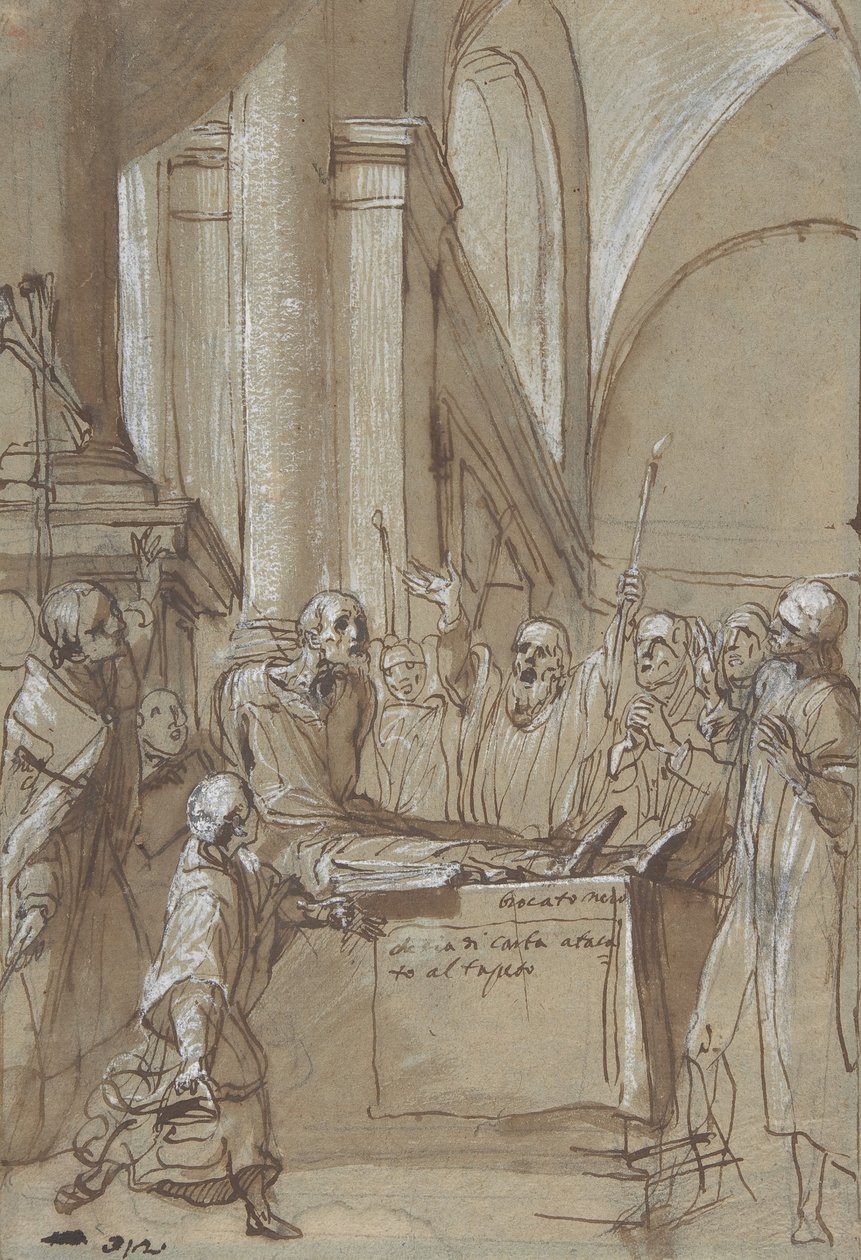 Raymond Diocrès puhumassa hautajaisissaan Kölnin Pyhän Brunon elämästä, 1628-29. tekijältä Daniele Crespi