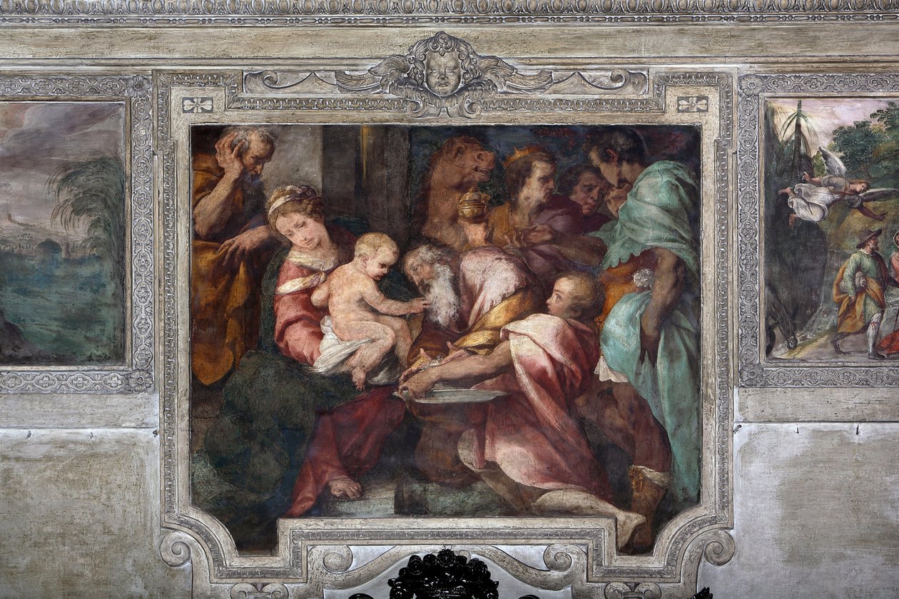 Daniele Crespin (1598-1630) Magi-freskon palvonta 1600-luvun Milano, Pyhän Alessandron kirkko Zebediassa tekijältä Daniele Crespi