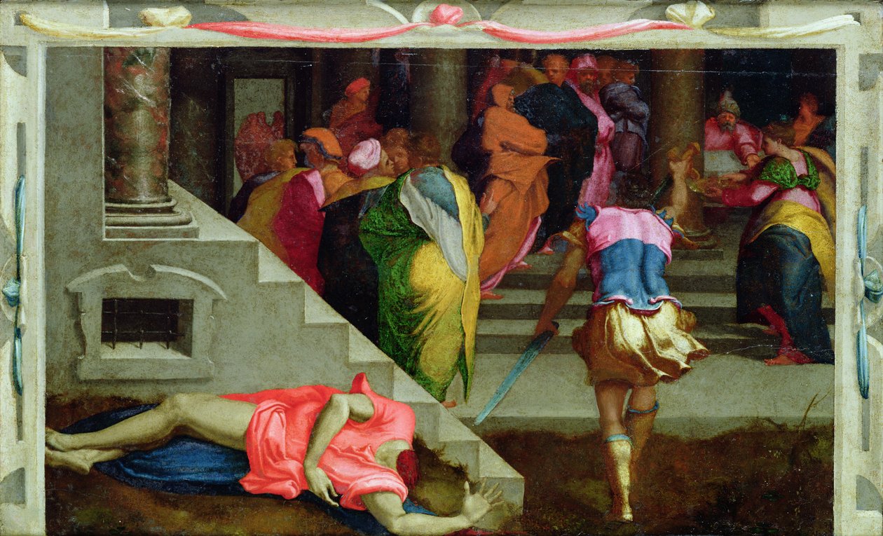 Pyhän Johannes Kastajan marttyyrikuolema, n. 1530-1540 tekijältä Daniele da Volterra