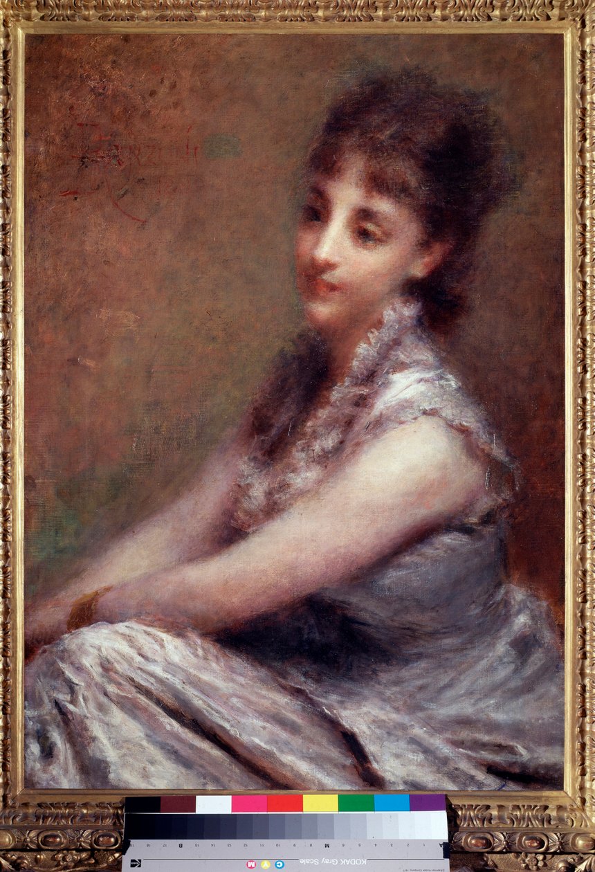 Kreivitär Arrivabenen muotokuva Daniele Ranzonin (1843-1889) maalaus 1880 Mitat 61x87 cm Milano, Galleria d