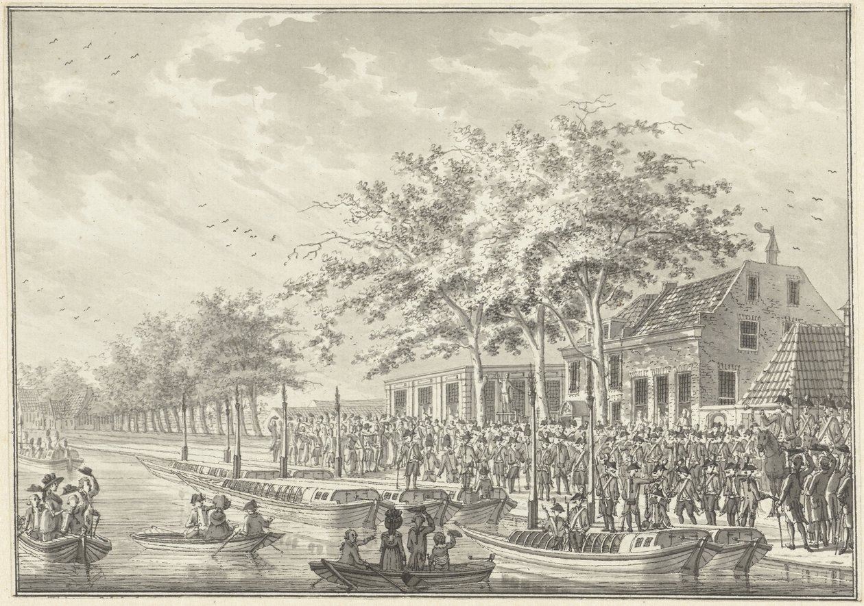 Amsterdamilaisten lähtö Utrechtiin, 1787 tekijältä Daniël Kerkhoff