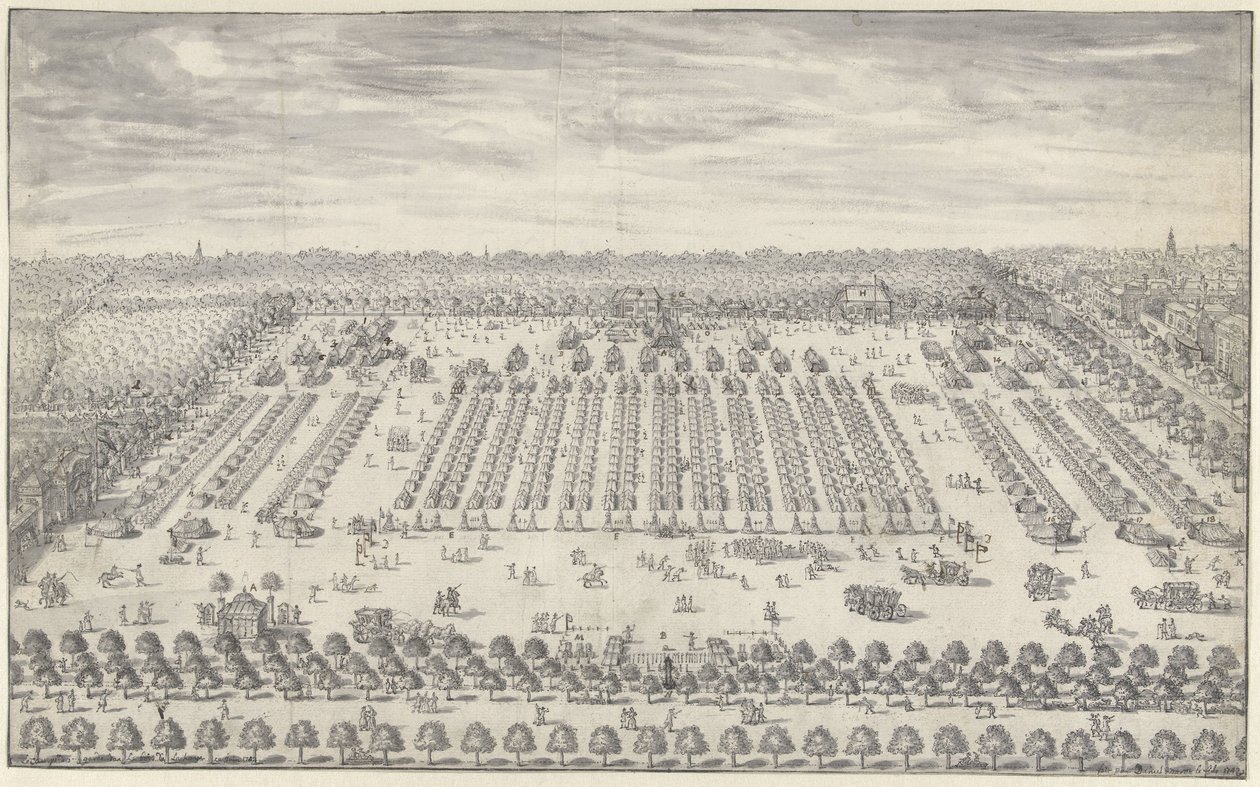 Leirintäalue lähellä Haagia, 1742 tekijältä Daniël Marot (II)